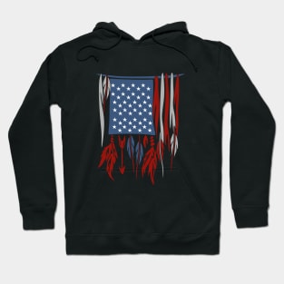 American Flag Feathers Hoodie